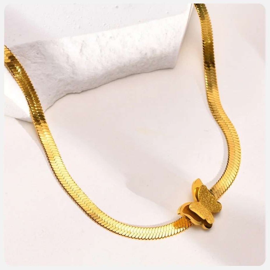 Butterfly Snake chain necklace