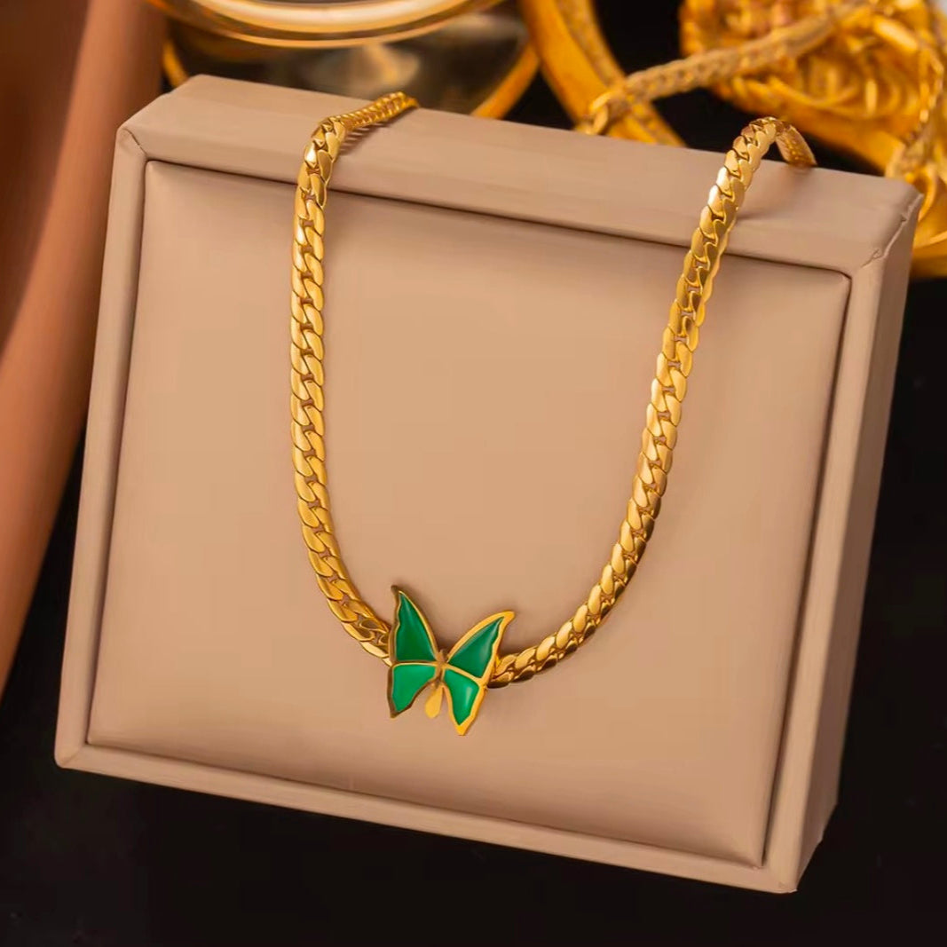 Emerald Butterfly Necklace