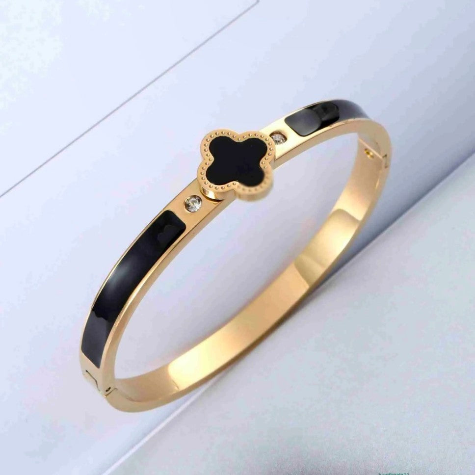 Van Cleef Clover Bracelet Cuffs- Black