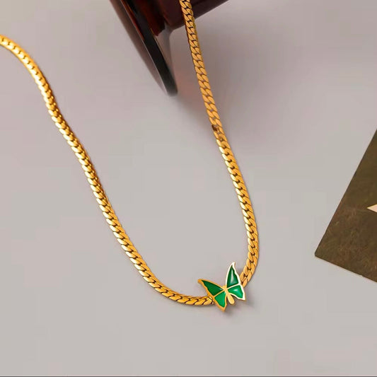 Emerald Butterfly Necklace