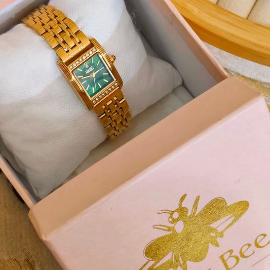 Emerald luxe golden watch (IEKI)