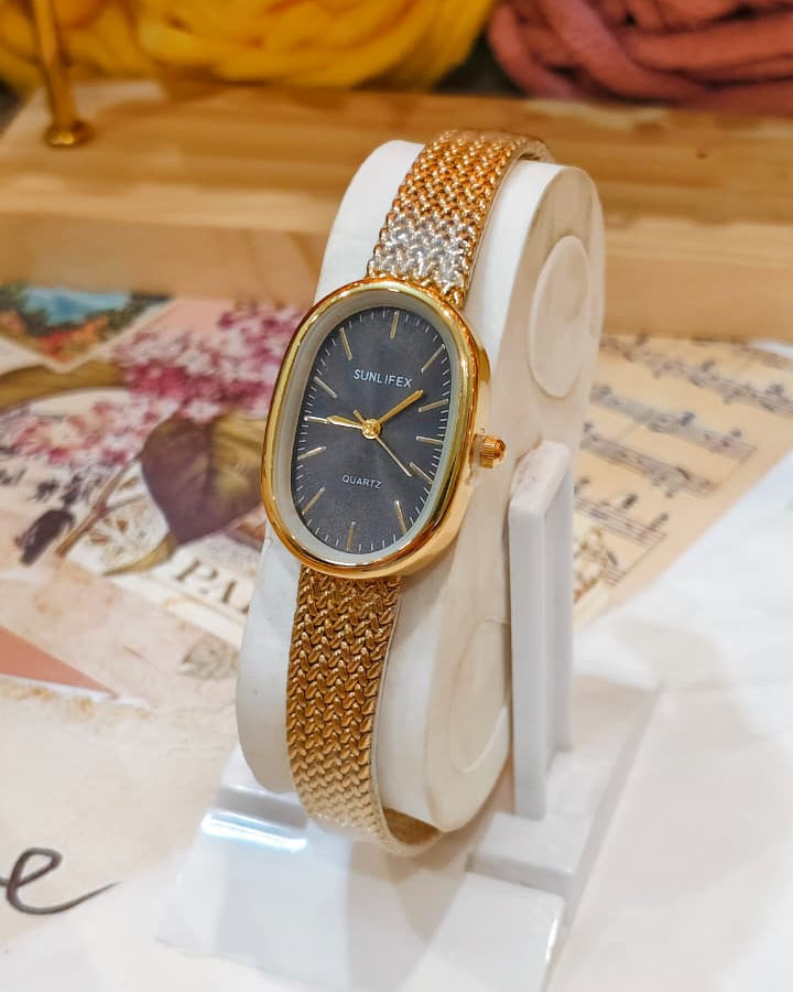 Sunlifex Quartz - Oval Mesh Watch