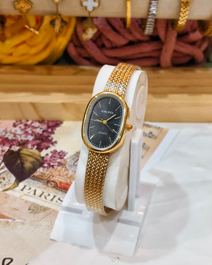 Sunlifex Quartz - Oval Mesh Watch