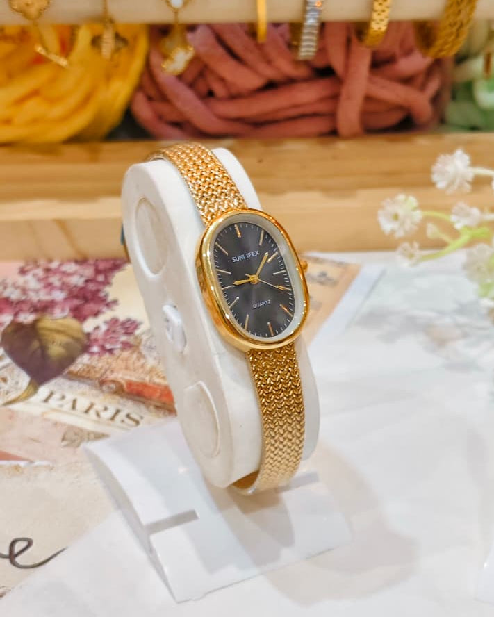 Sunlifex Quartz - Oval Mesh Watch