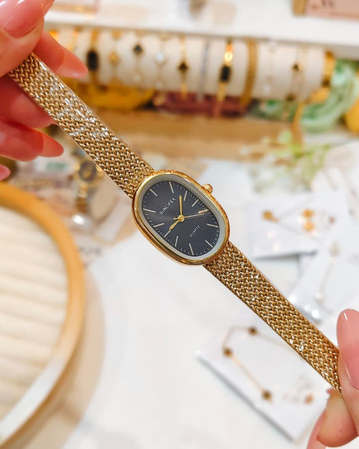Sunlifex Quartz - Oval Mesh Watch