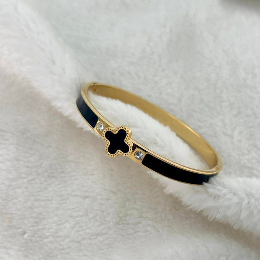 Van Cleef Clover Bracelet Cuffs- Black