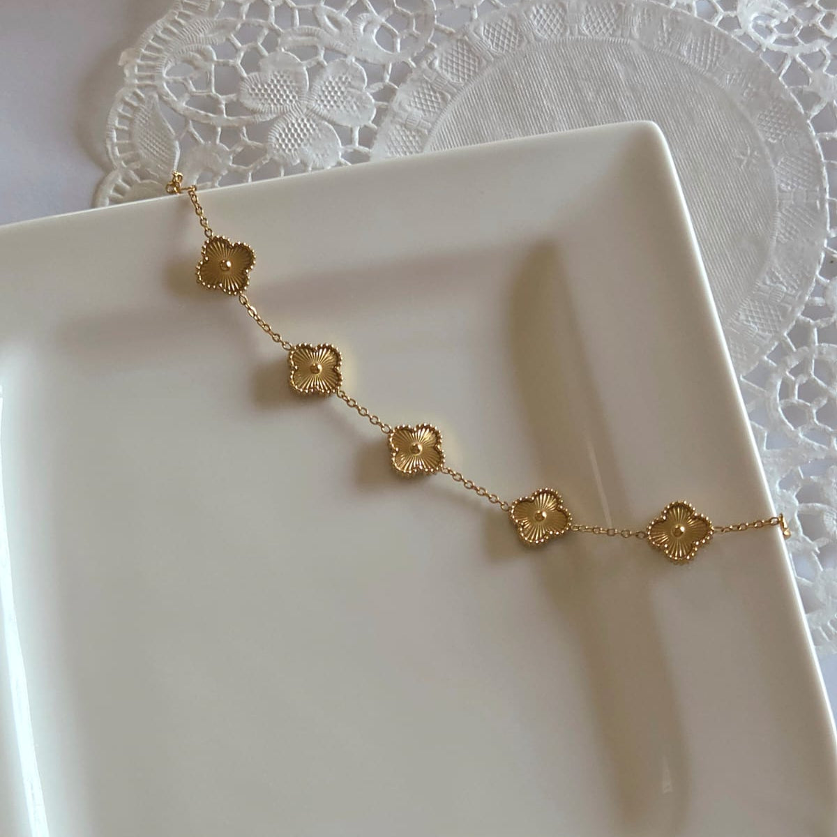 flower clover chain bracelet 