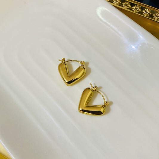 Heart Hoops Earrings