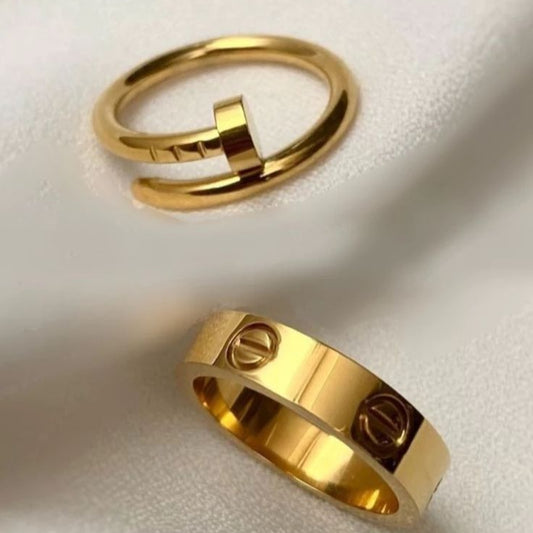 Nail and Love Cartier ring combo