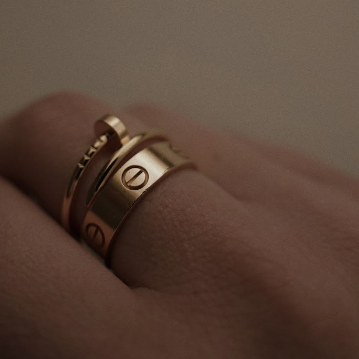 Nail and Love Cartier ring combo