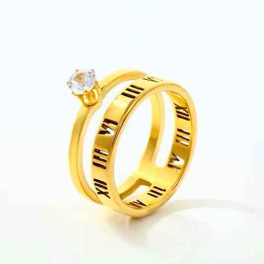 Roman Ring with Cubic Zirconia